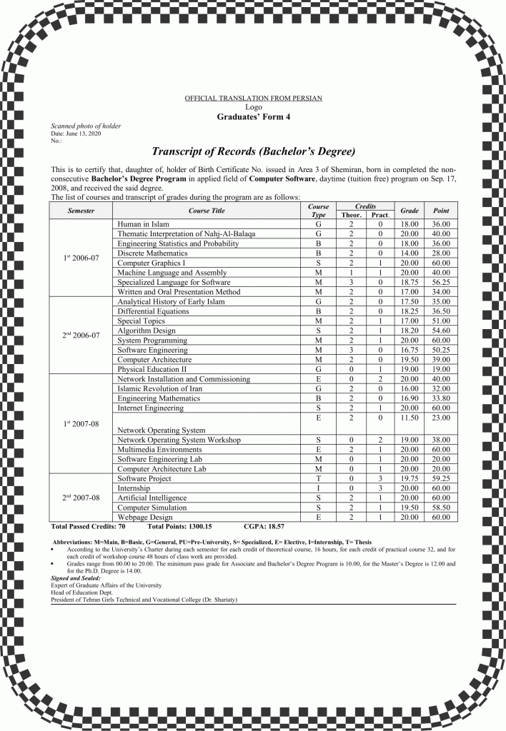 Transcript of Records